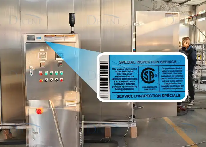 Qingdao Decent Group Pass CSA Certification for Electric and Gas Drying Ovens